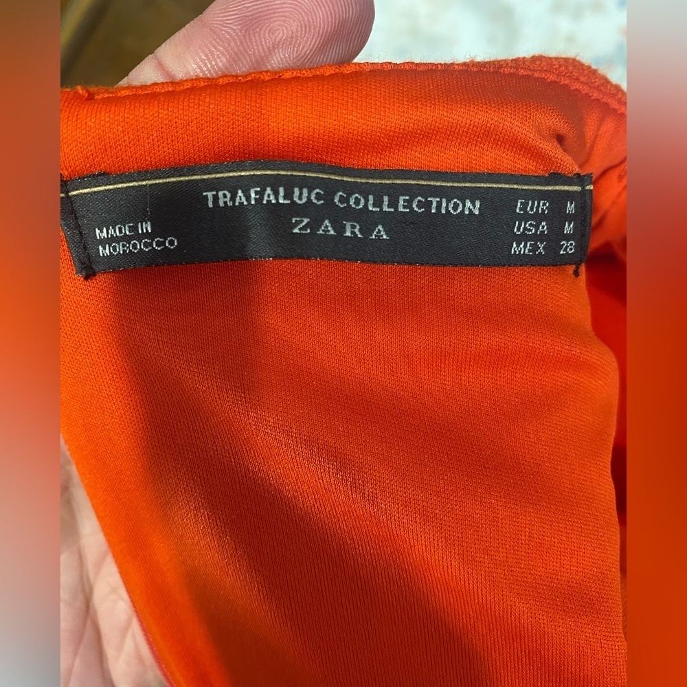 Zara Orange Boho Mini Dress Romper size Medium - Picture 7 of 11